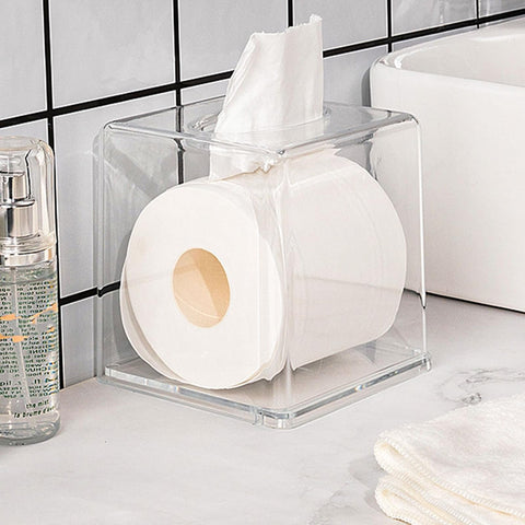 Yopay tissue dispenser in a bedroom dresser setup