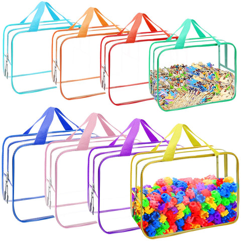 YOPCDJ 8-pack color toy bags for puzzle organization and color coding