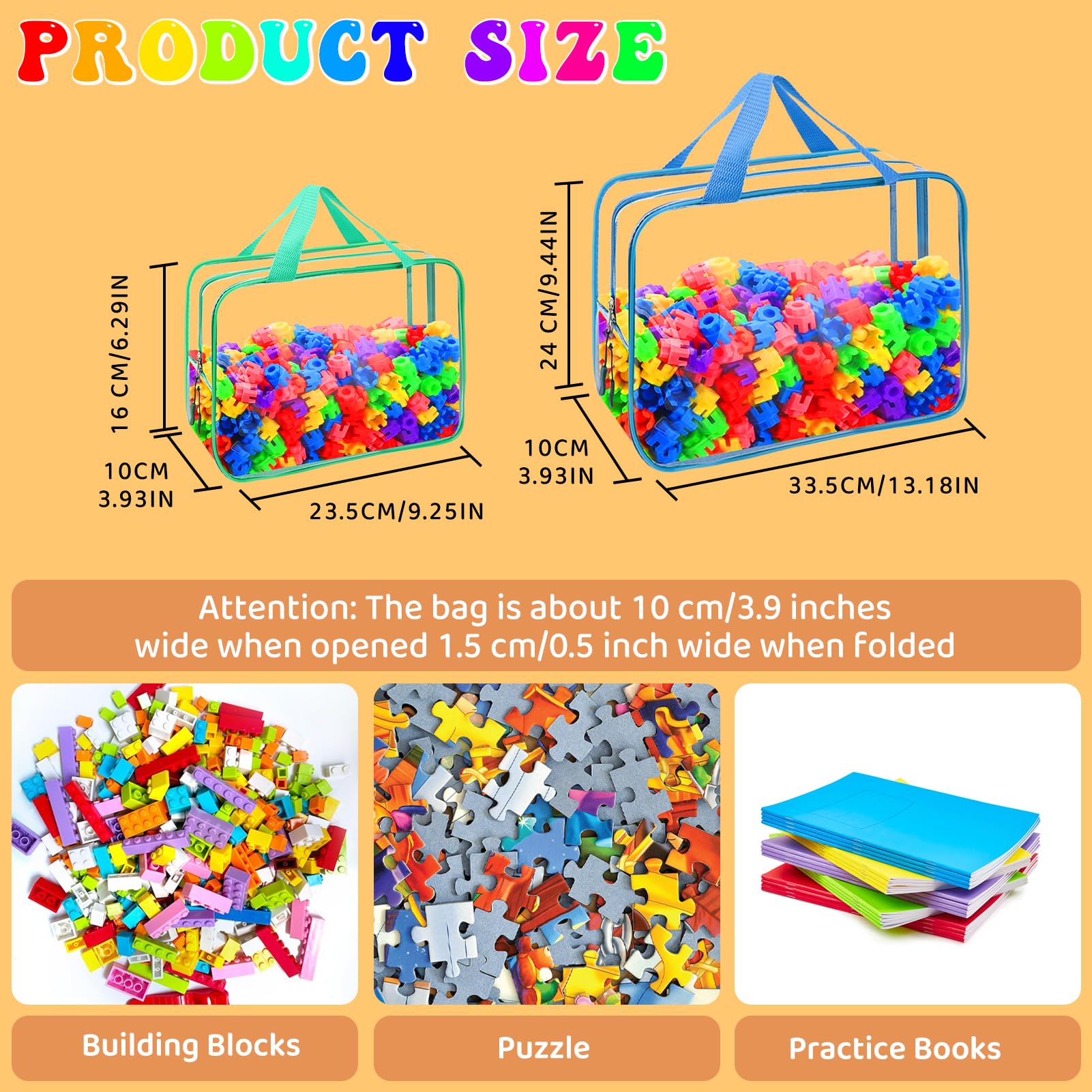 YOPCDJ clear PVC board game storage bag with easy visibility