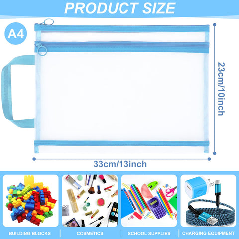 YOPCDJ double layer mesh pockets separating items for study or play