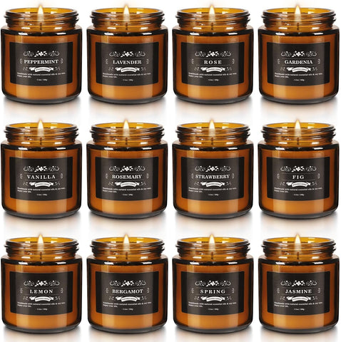 YOROXRG 12-piece scented candles variety pack enhances ambiance for gatherings.