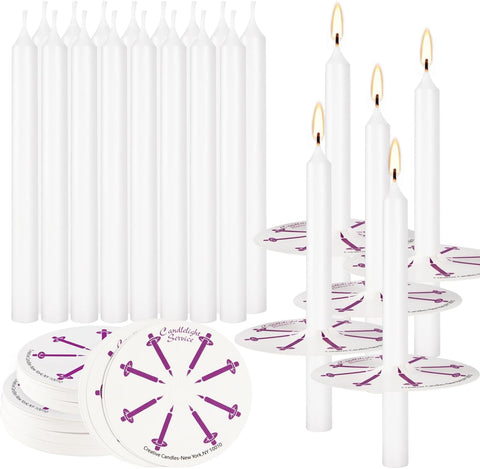 YOROXRG 200 church candles with drip protectors for clean, reliable service lighting.