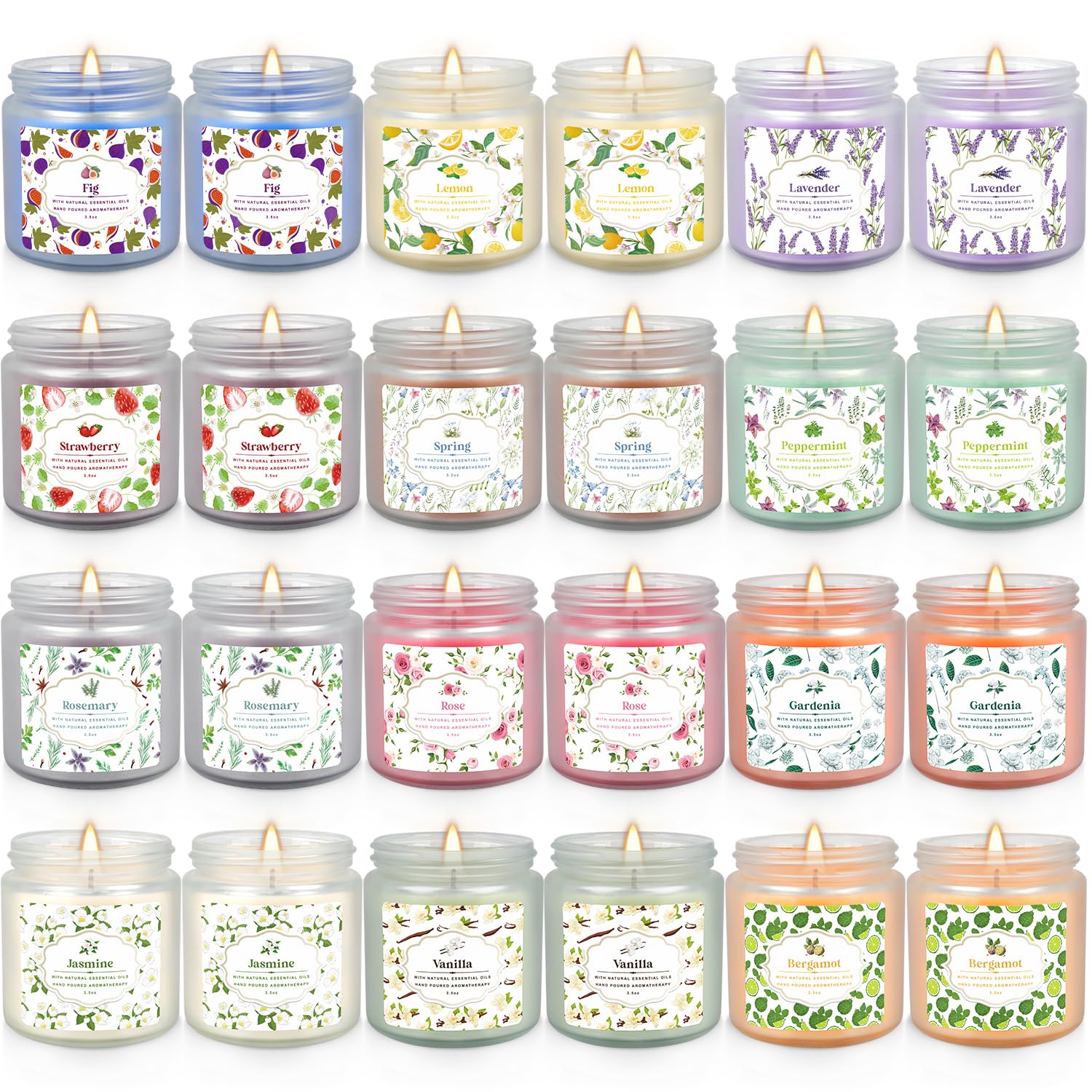 YOROXRG 24-pack candles with assorted fragrances for versatile home ambiance