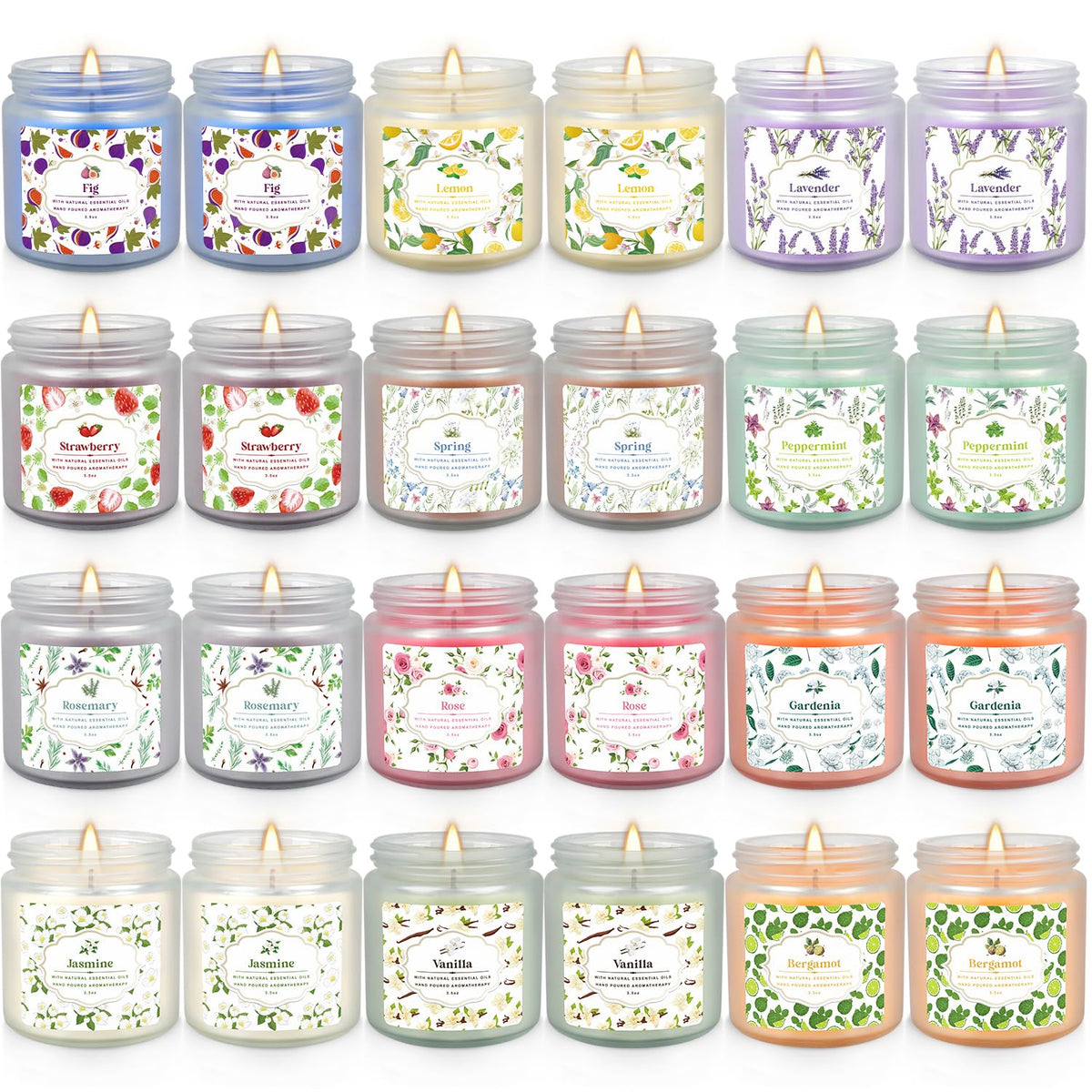 YOROXRG 24-pack candles with assorted fragrances for versatile home ambiance