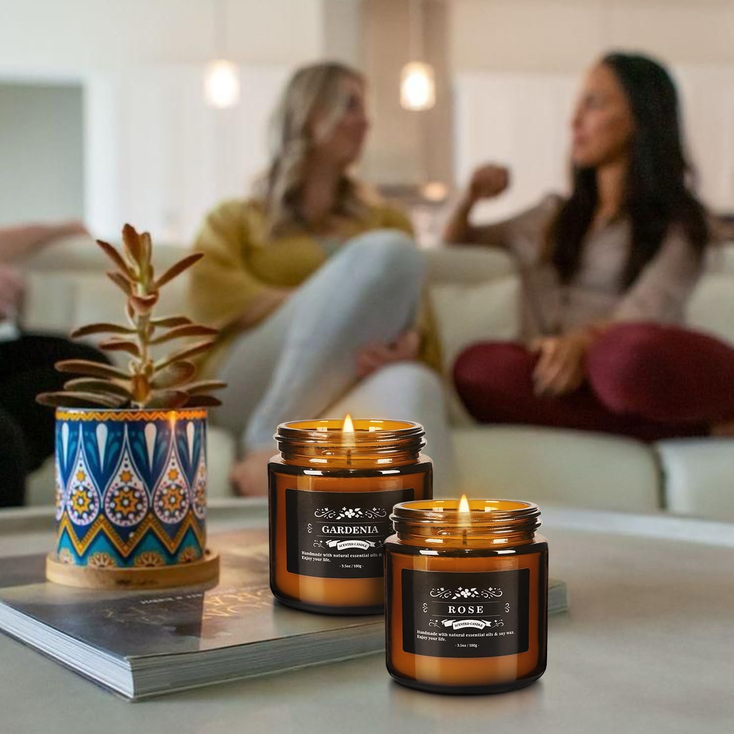 YOROXRG candle closeup shows vivid fragrance oils and smooth wax.