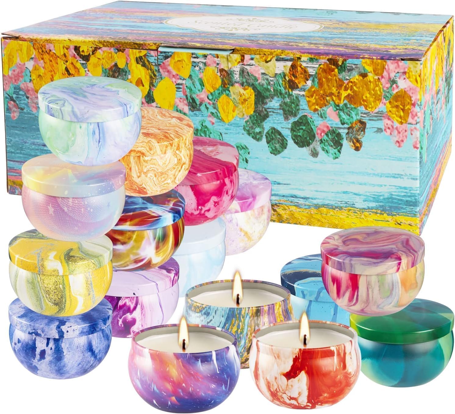 YOROXRG gardenia scented candle jar offers fresh floral notes for relaxation