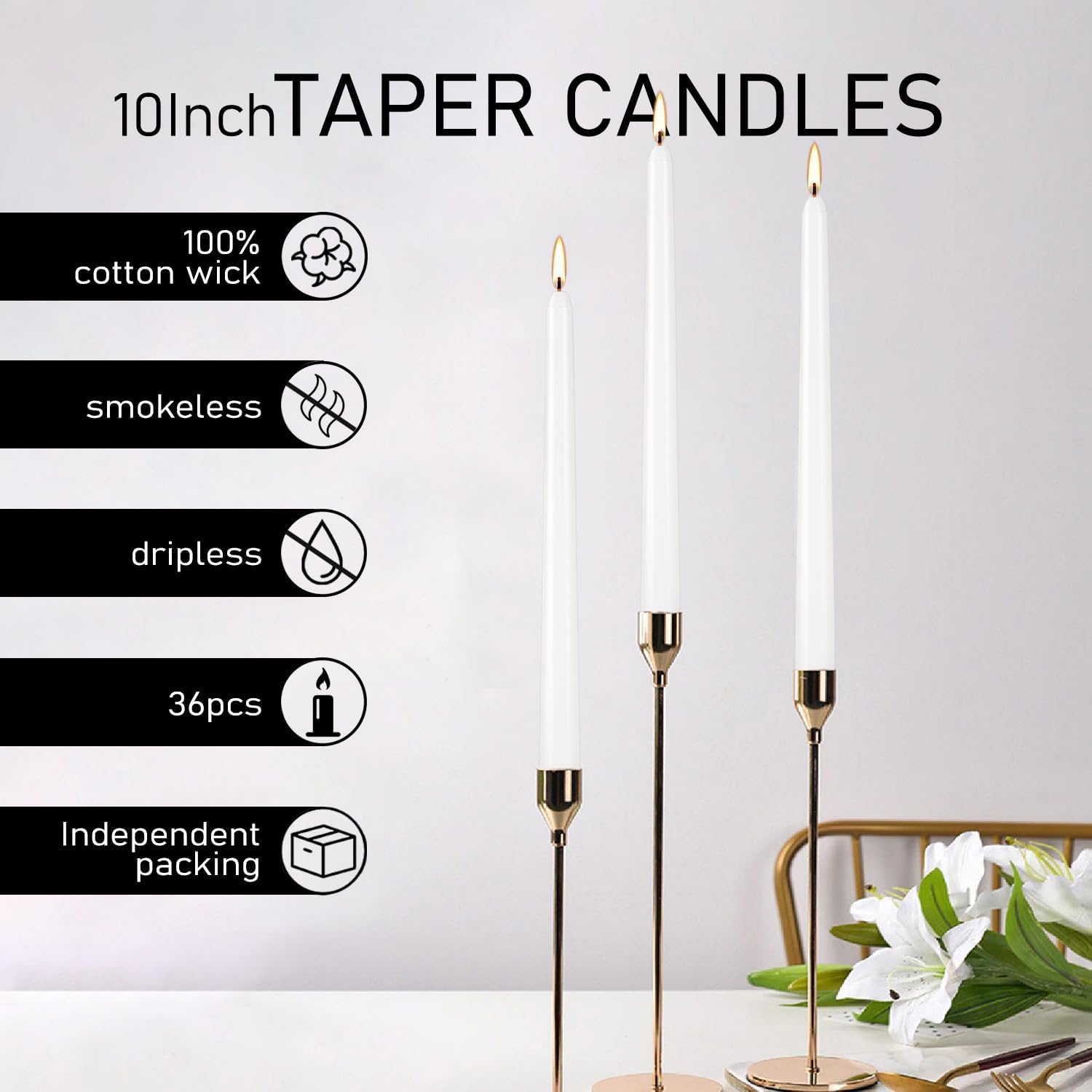 YOROXRG home decor taper candles enhance centerpieces and seasonal tables.