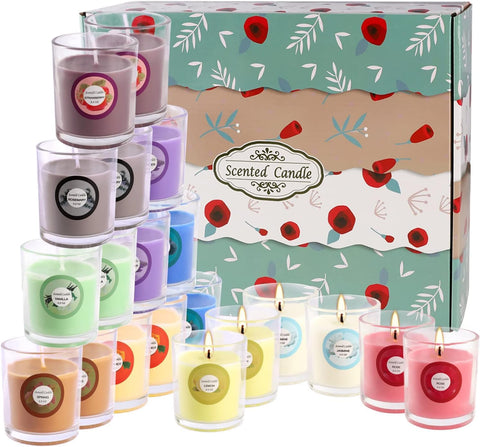 YOROXRG jasmine candle in a glass jar adding bright floral notes.
