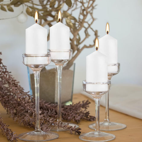 YOROXRG unscented 2x4 white pillar candles for clean indoor lighting