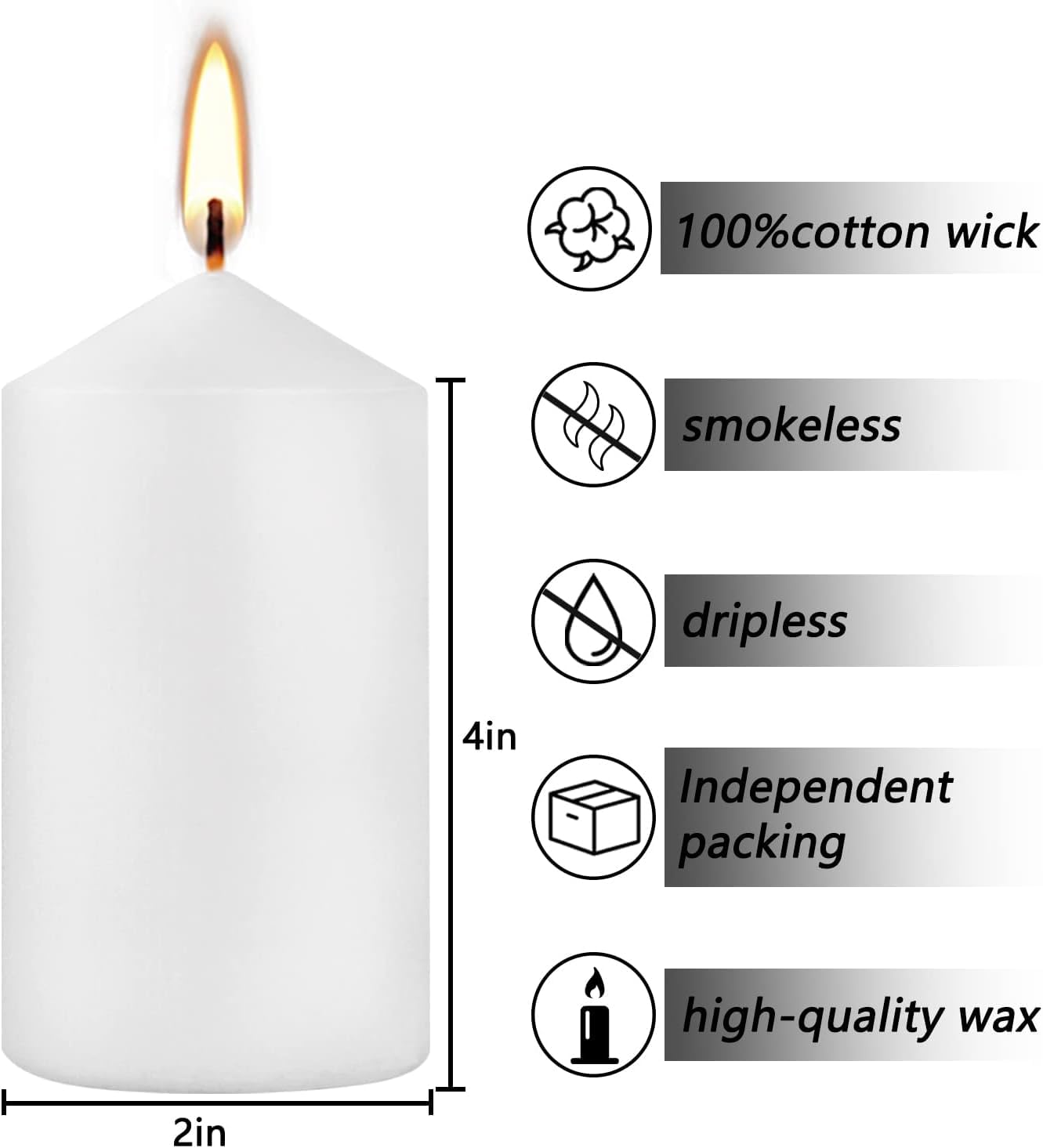 YOROXRG 2x4 candles deliver warm, even illumination for celebrations
