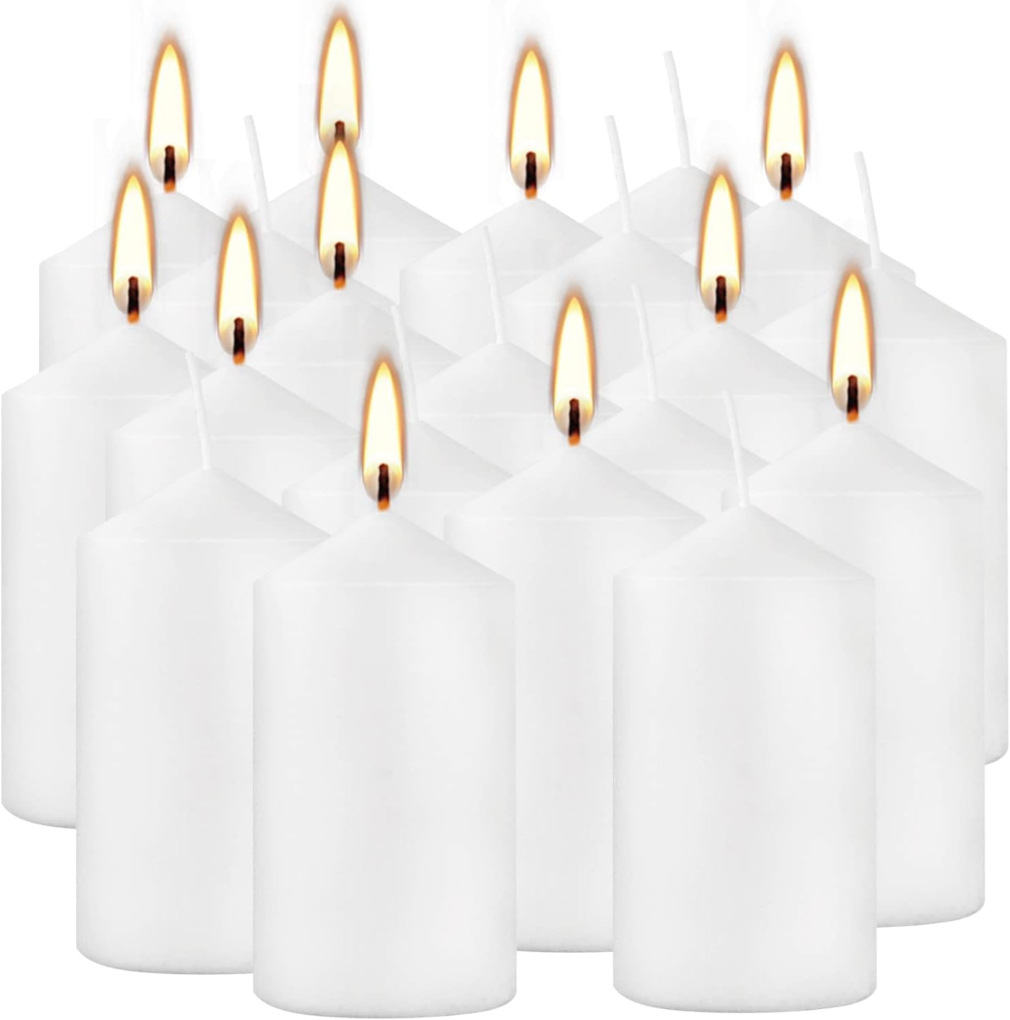 YOROXRG 2x4 white pillar candles offer dripless, smokeless glow