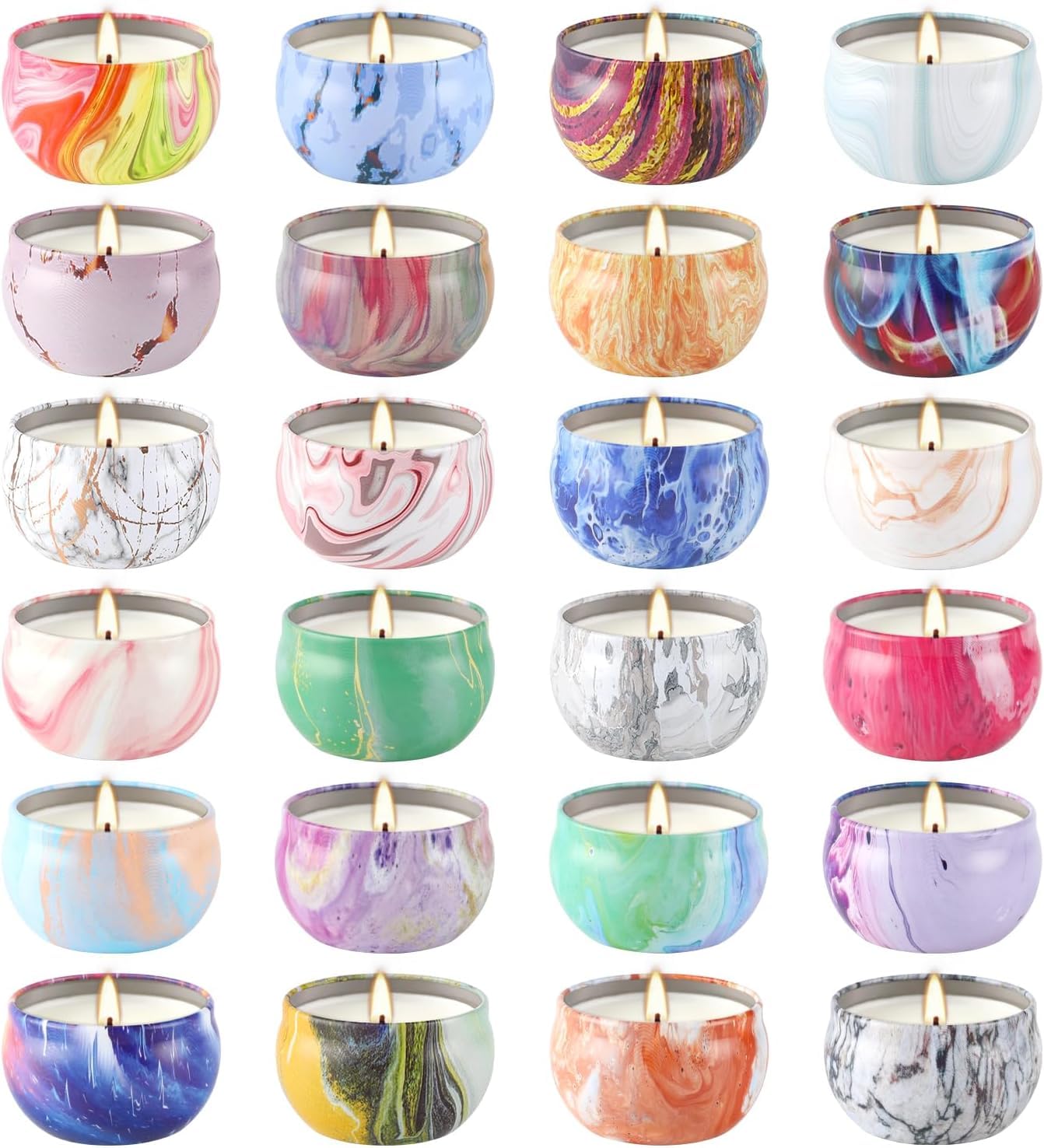 YOROXRG 24-pack travel tin jars creating cozy home ambiance