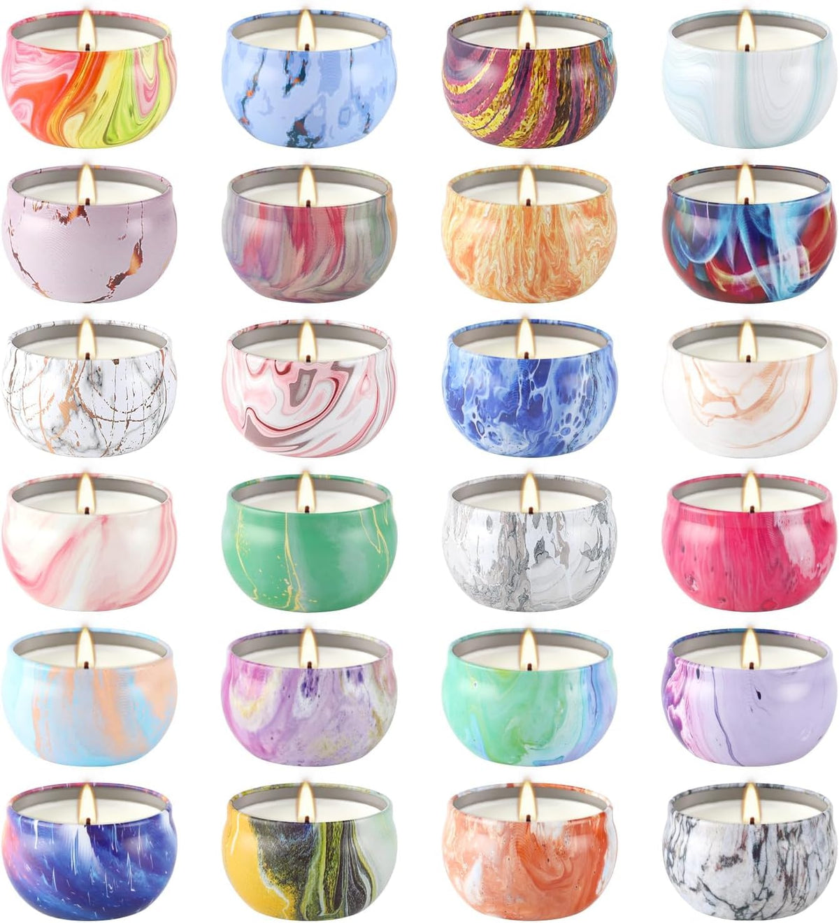 YOROXRG 24-pack travel tin jars creating cozy home ambiance
