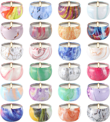 YOROXRG 24-pack travel tin jars creating cozy home ambiance