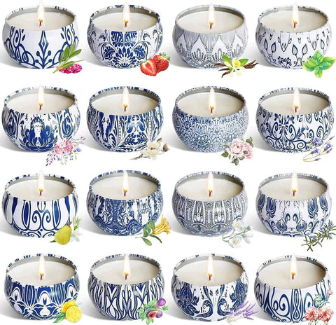 YOROXRG 16-pack scented candles box, gift-ready with varied fragrances.