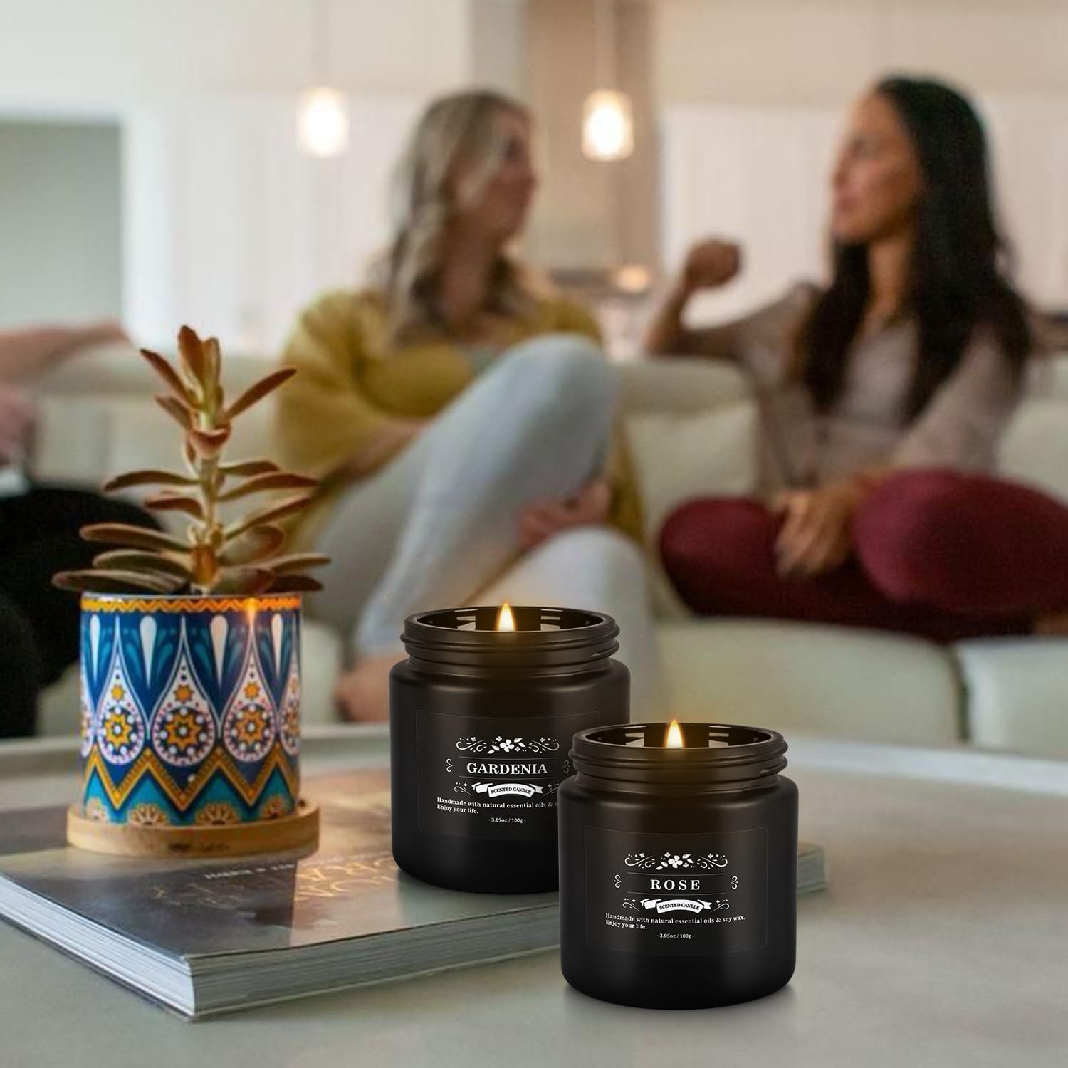 YOROXRG bergamot and rosemary scented candle in a travel tin to lift mood.