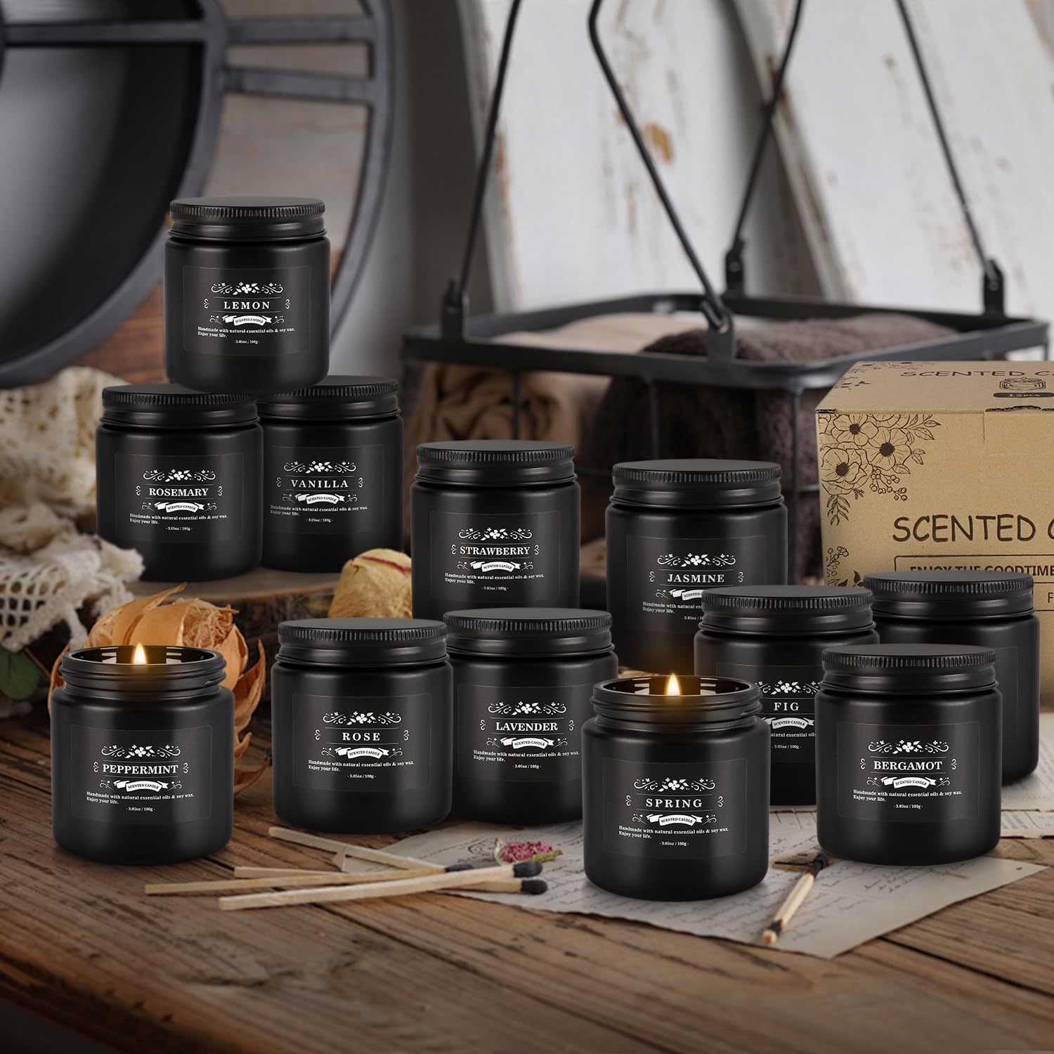 YOROXRG gift-ready travel tin candle set display for gifting and decor.