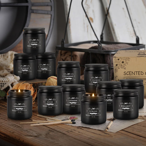 YOROXRG gift-ready travel tin candle set display for gifting and decor.
