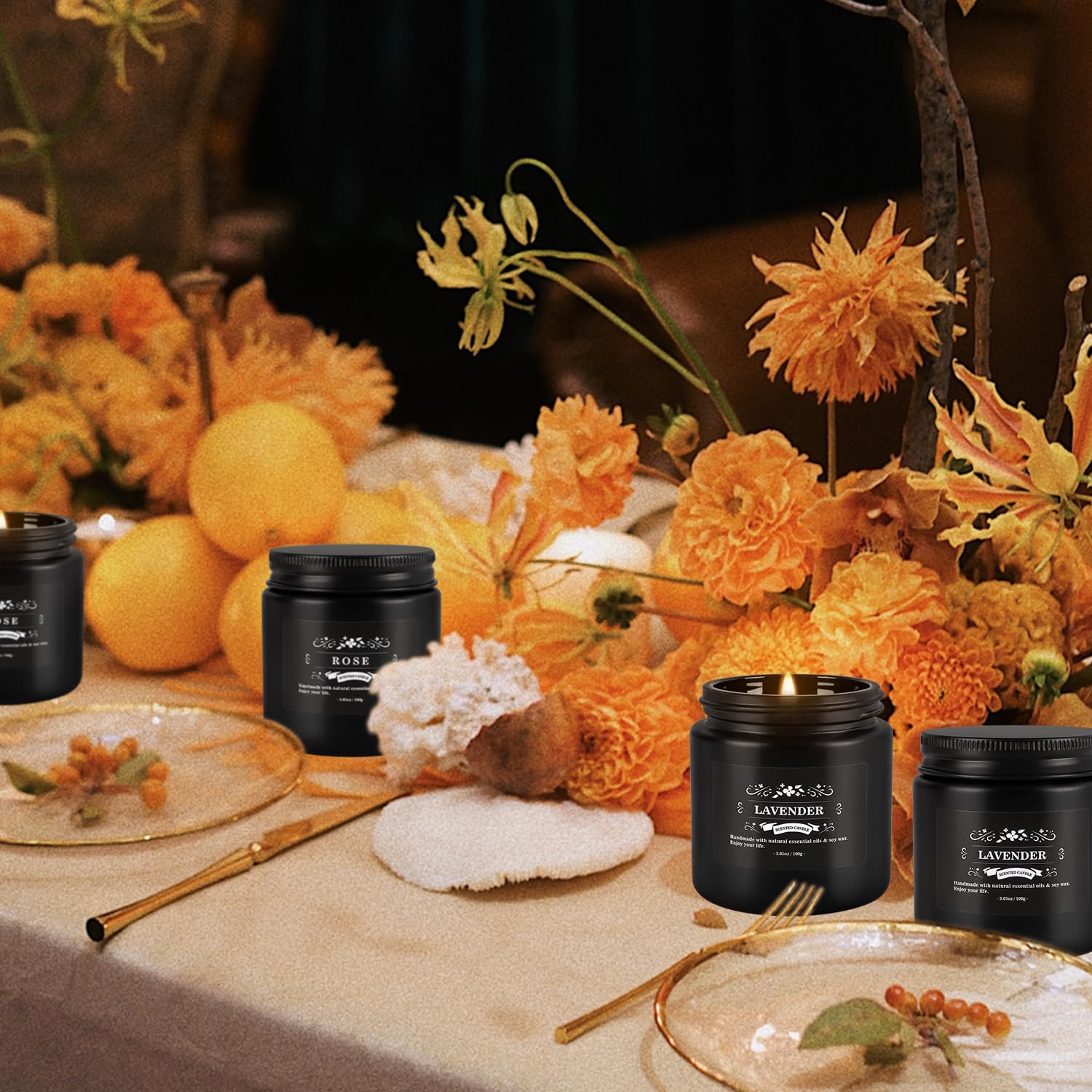 YOROXRG fig and gardenia scented candle in a travel tin for soft notes.