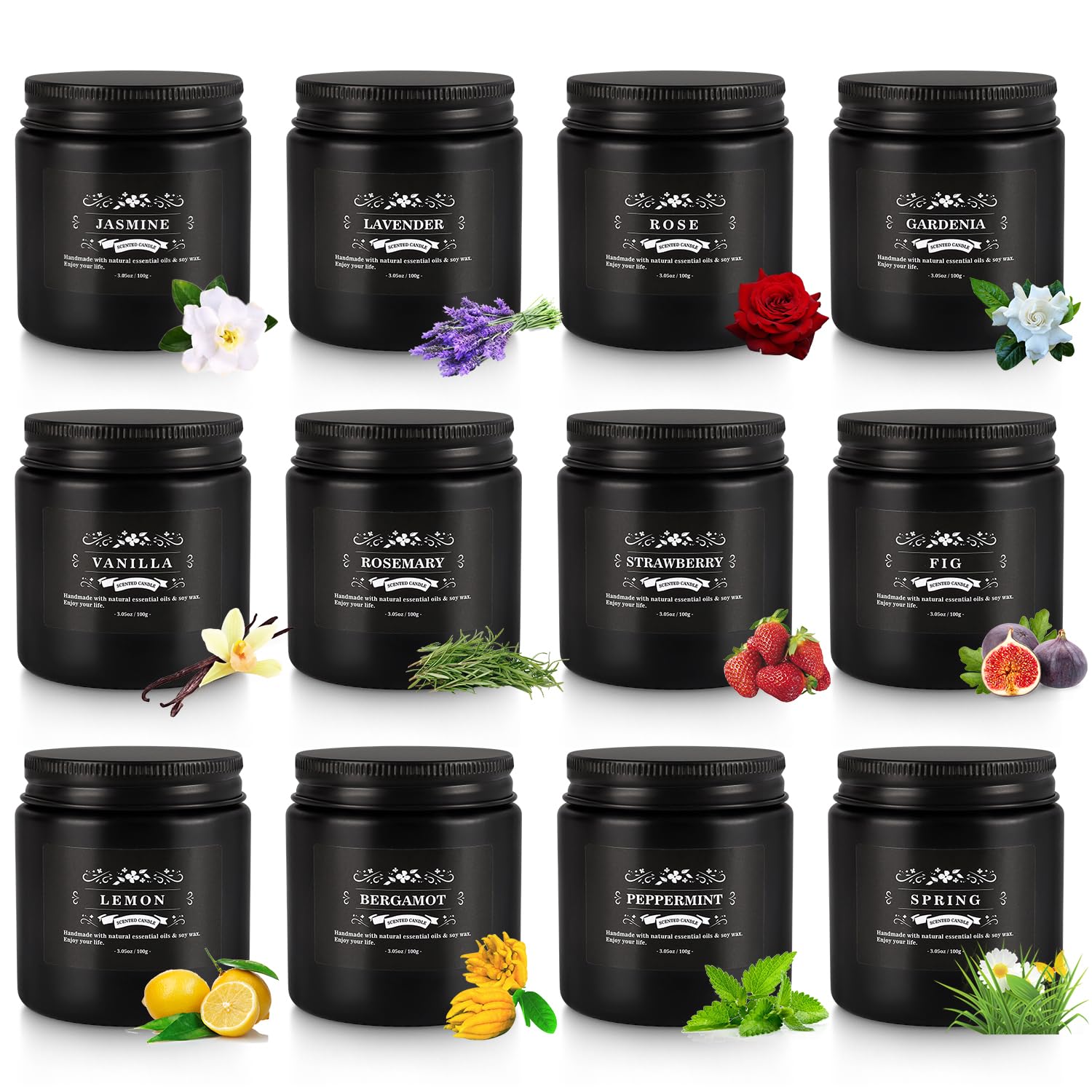 YOROXRG lemon and rose scented candle in a travel tin for bright kitchen vibes.