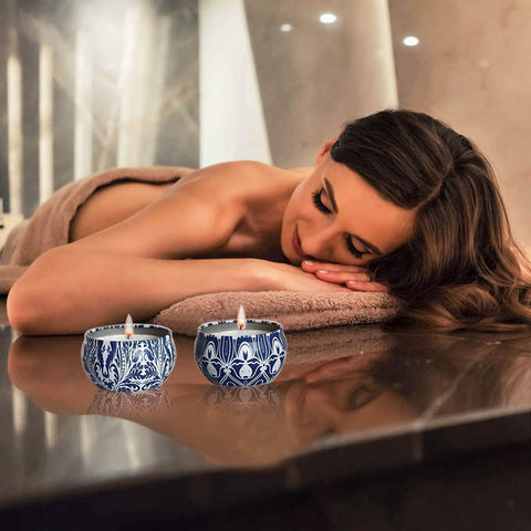 YOROXRG spa-at-home ambiance with lavender and vanilla scents.