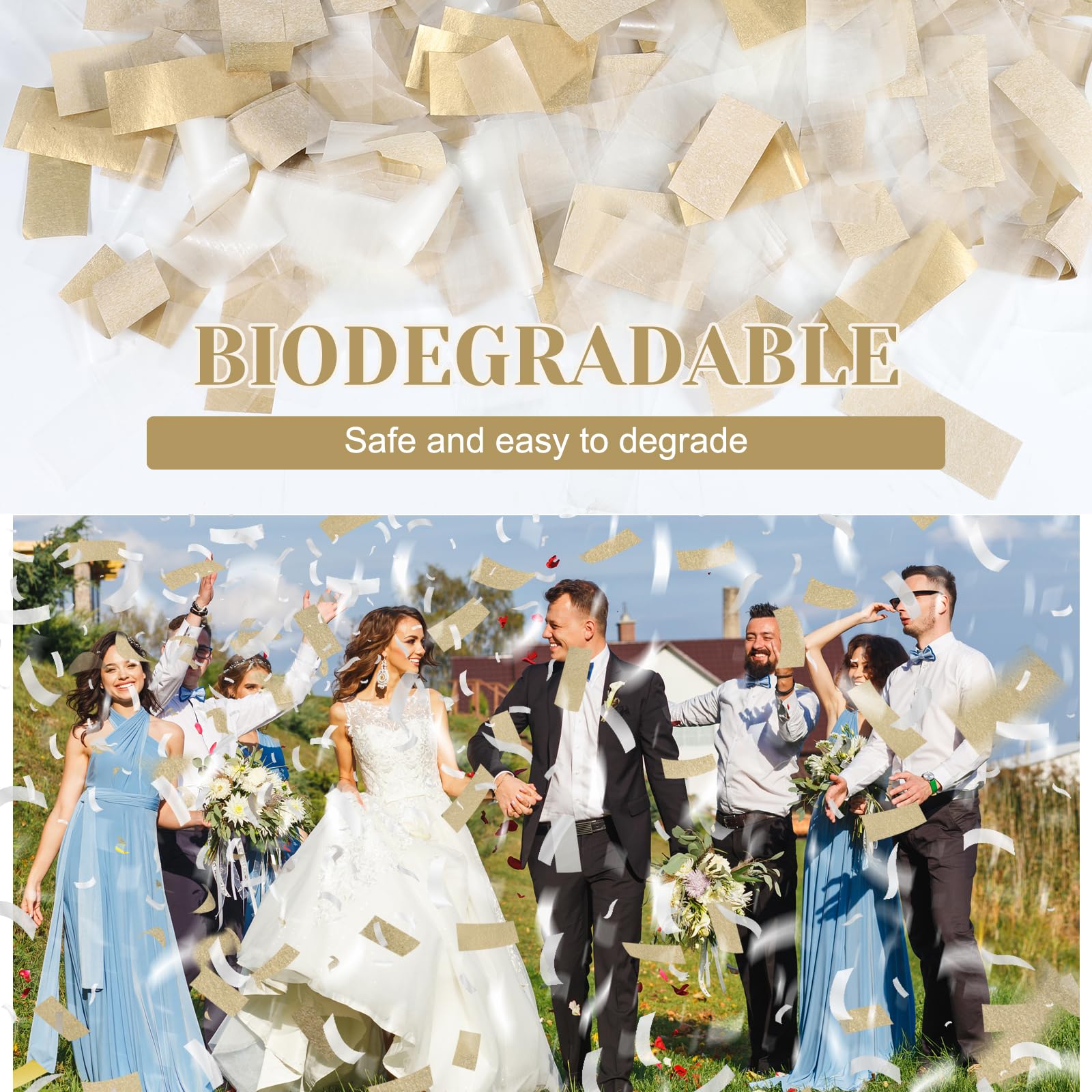 Yorr water-soluble confetti dissolves on contact, reducing cleanup after outdoor events.