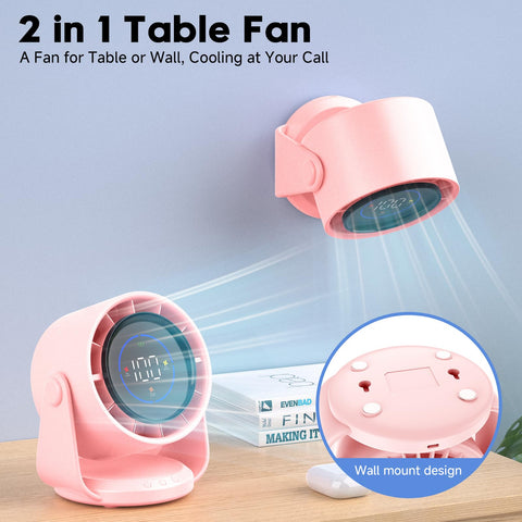 YOSHENMO table fan with digital display for precise control
