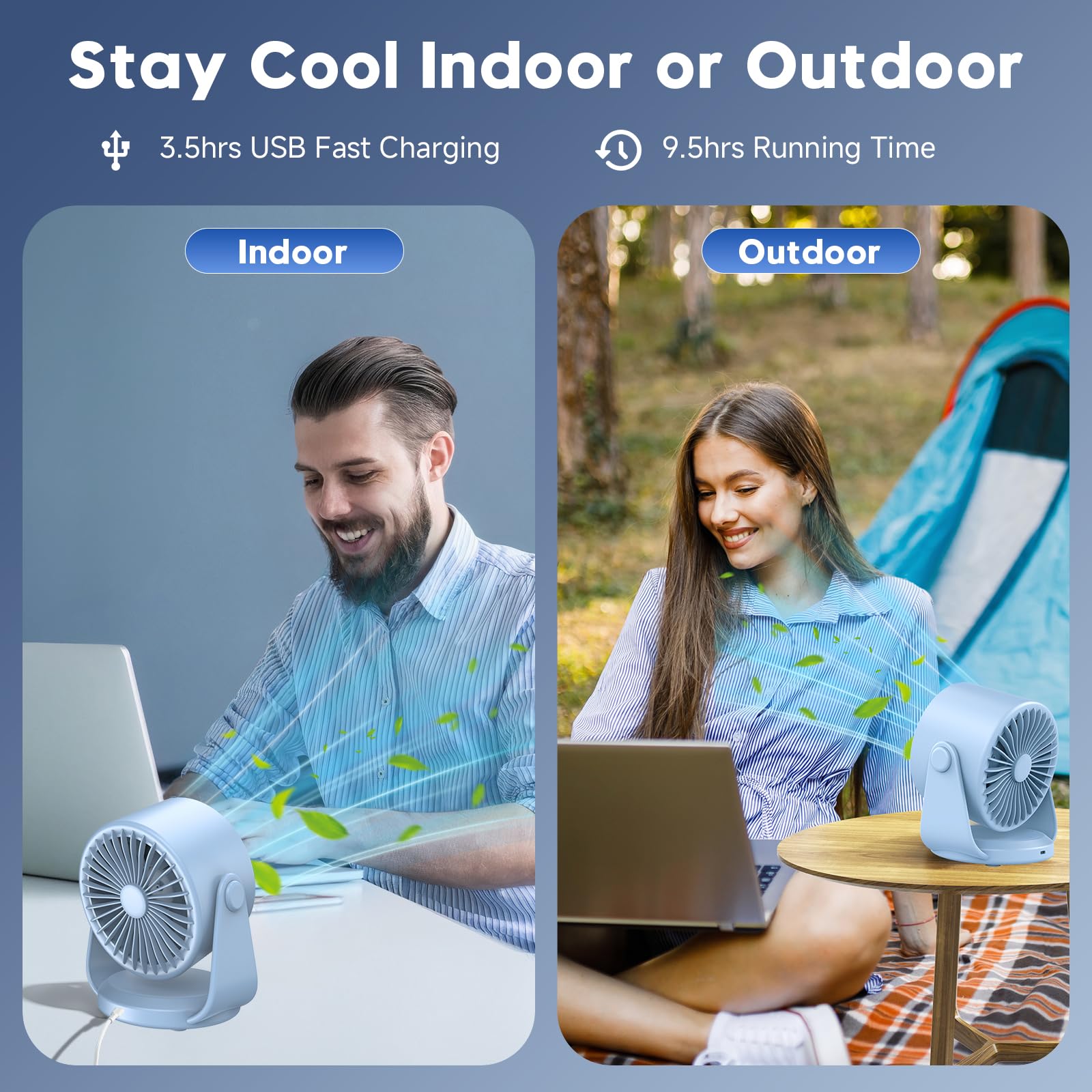 YOSHENMO desk fan with 100 speed digital display for precise control