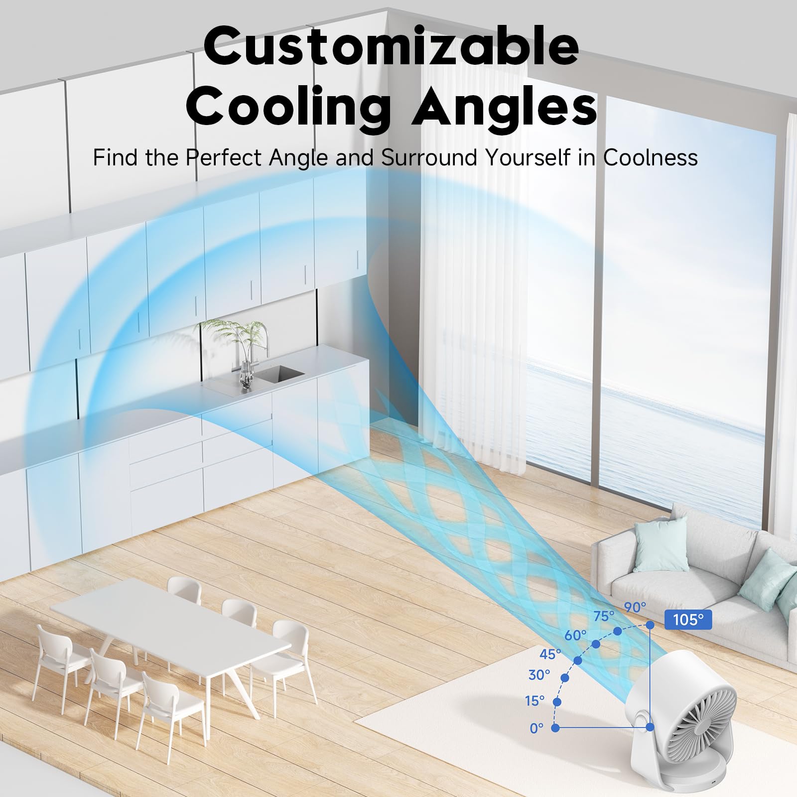 YOSHENMO desk fan quiet operation demonstrates low-noise performance.