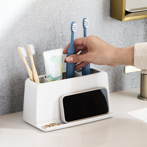 YouCopia Ledge fitting most electric toothbrushes for tidy storage