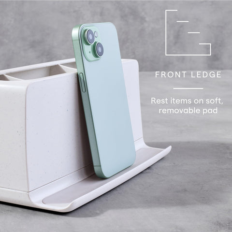 Front ledge on YouCopia Ledge provides space for phone, glasses, or jewelry
