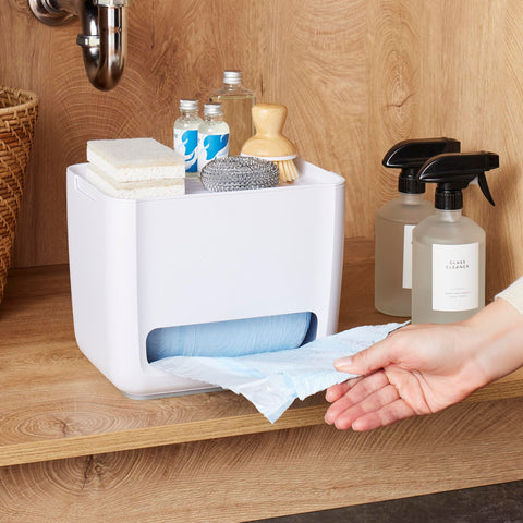 YouCopia SinkSuite Soft Non-Slip Base keeps the unit steady without cabinet damage.