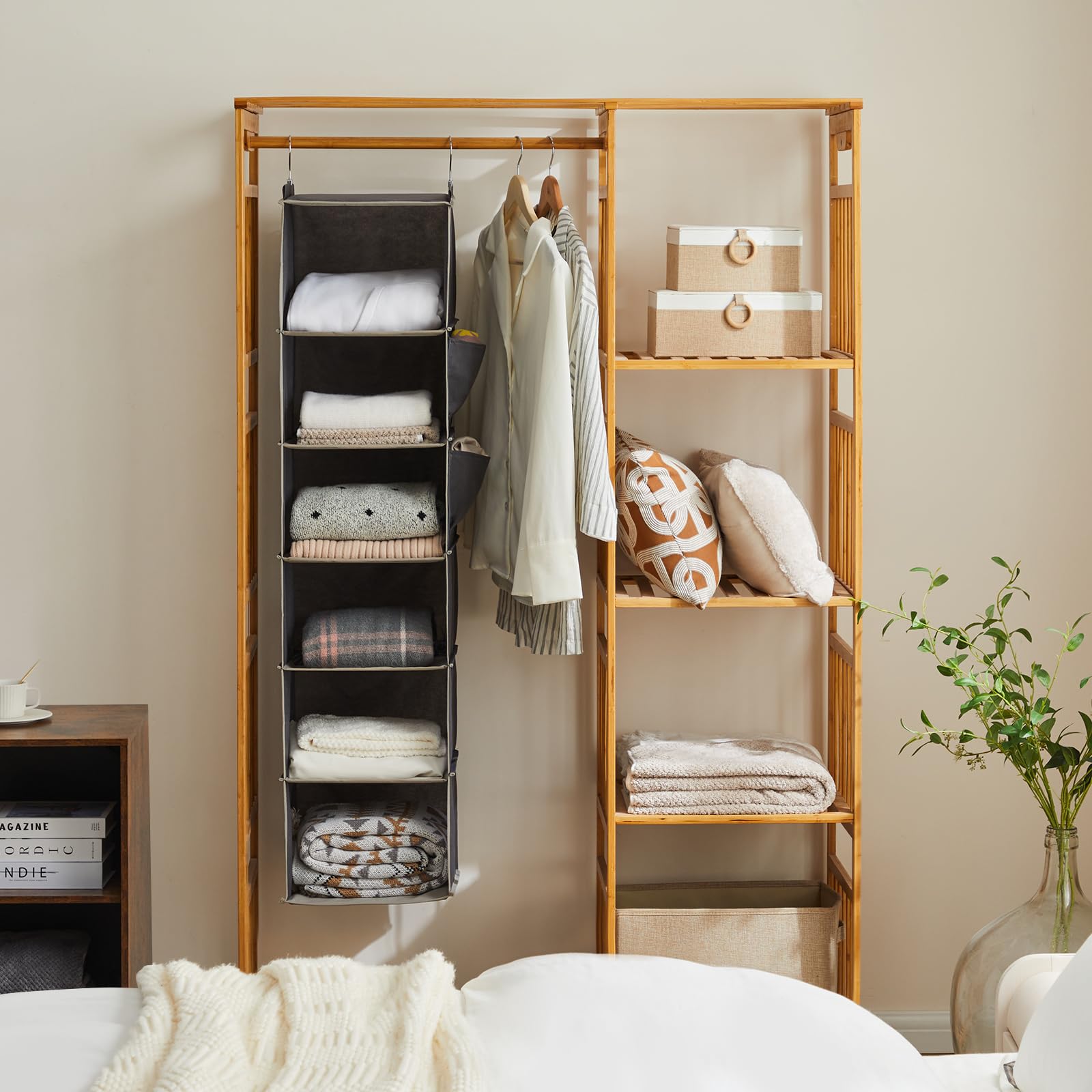YOUDENOVA space-saving 6-shelf design fits compact closets