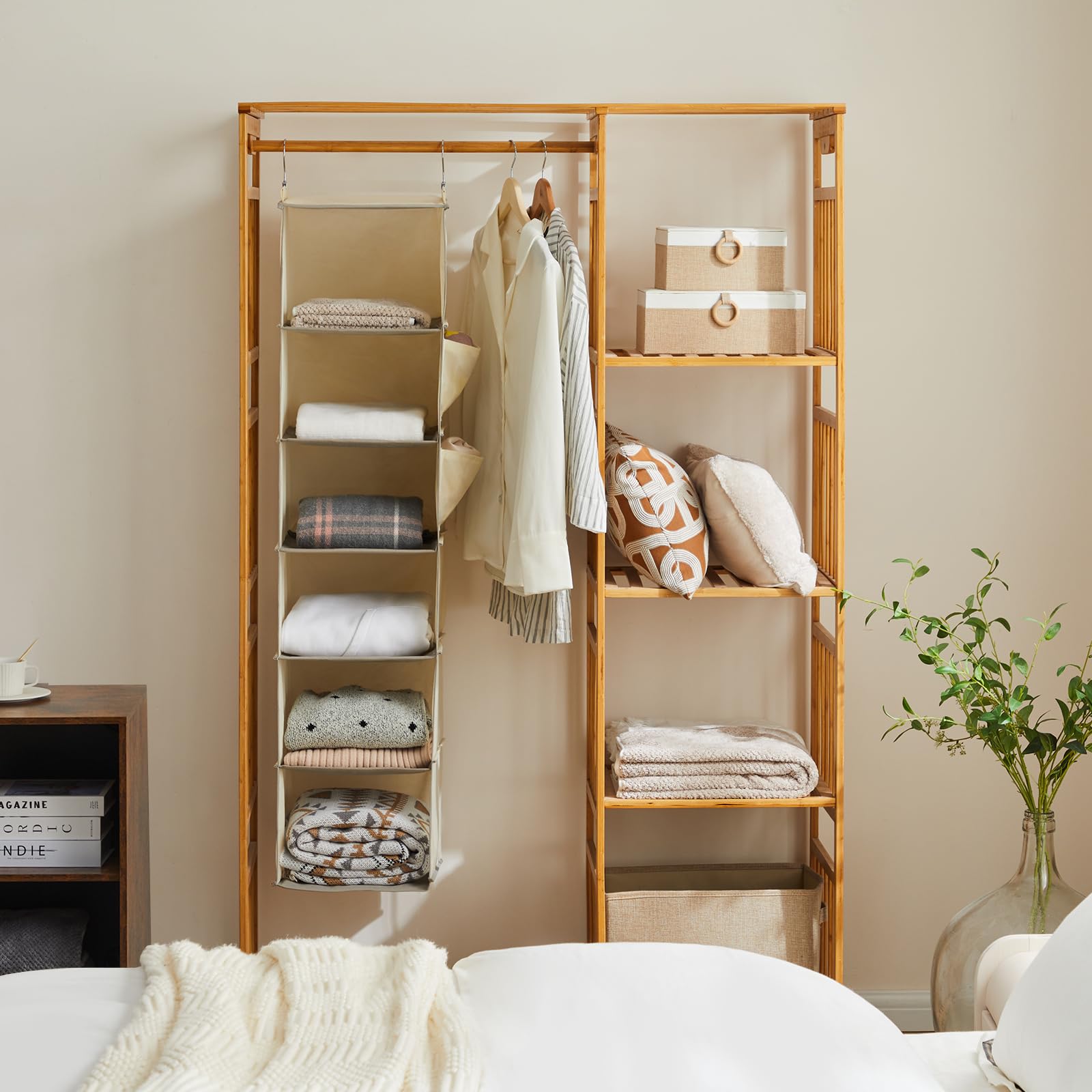 YOUDENOVA two-pack closet shelves adds extra storage for small items and accessories.