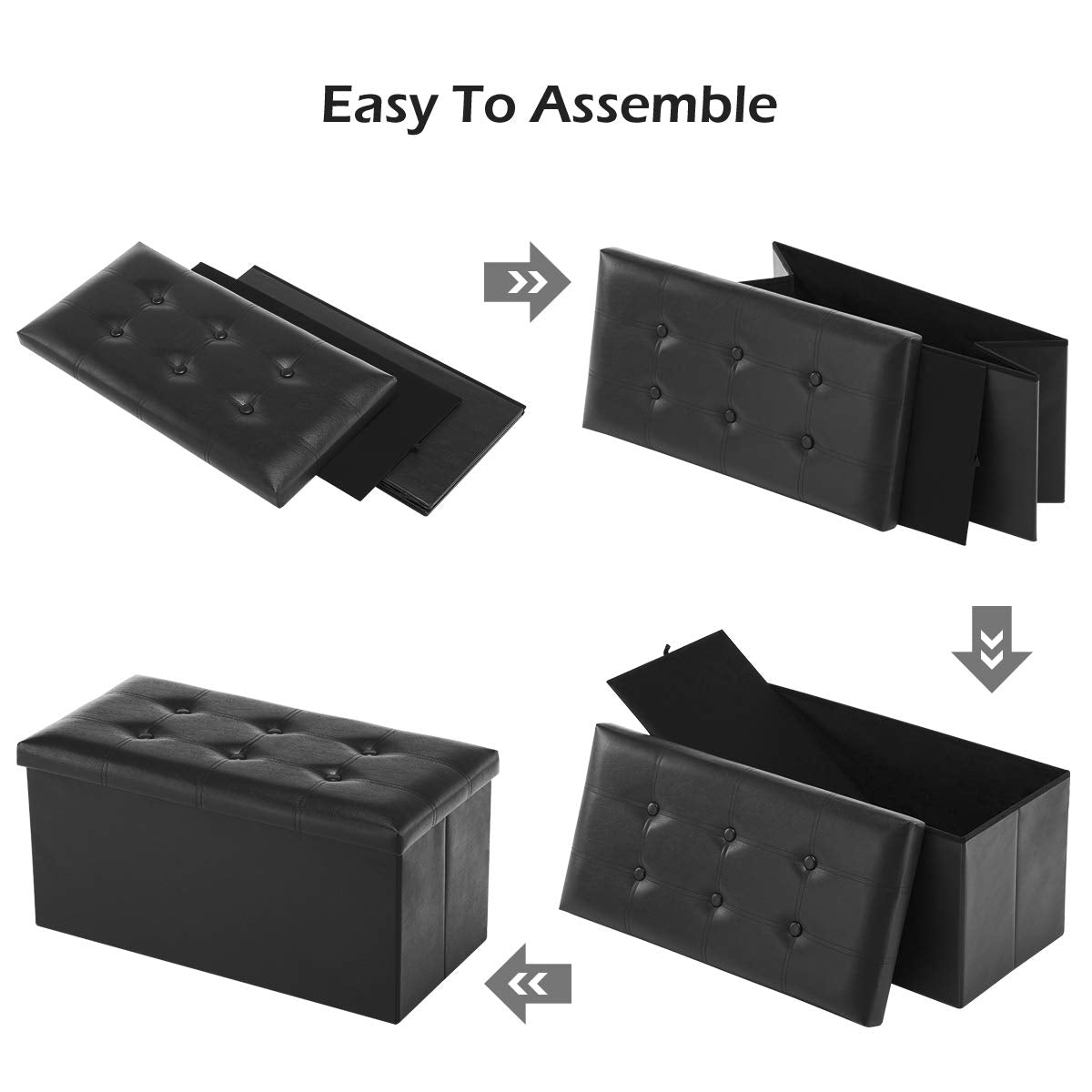 Youdesure 30-inch storage bench with dimensions for planning room layout.