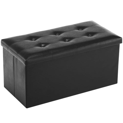 Youdesure folding storage ottoman bench offers extra seating with hidden storage.