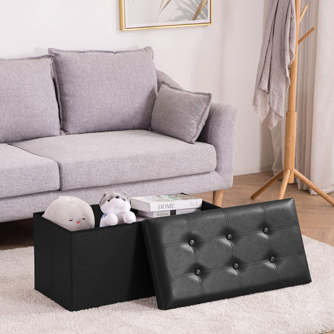Youdesure multi-function storage stool doubles as footrest and seat.