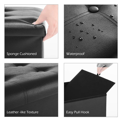 Youdesure padded-seat storage ottoman highlights comfort and organized living room storage.
