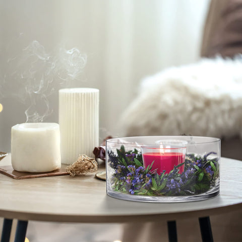YOUEON clear vase doubles as candle holder or decorative focal point.
