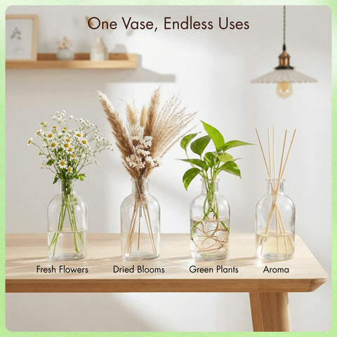 YOUEON thick sturdy lead-free glass stands securely on tabletops