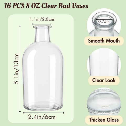 YOUEON glass bud vase with thin neck highlights delicate stems
