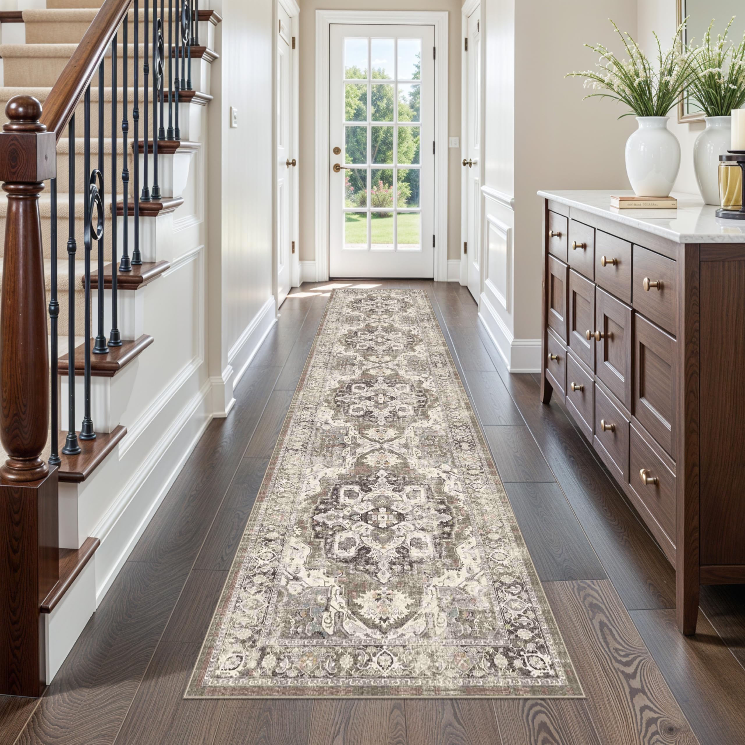YOUFORTONG 2x10 runner rug with soft texture for cozy, durable hallways.
