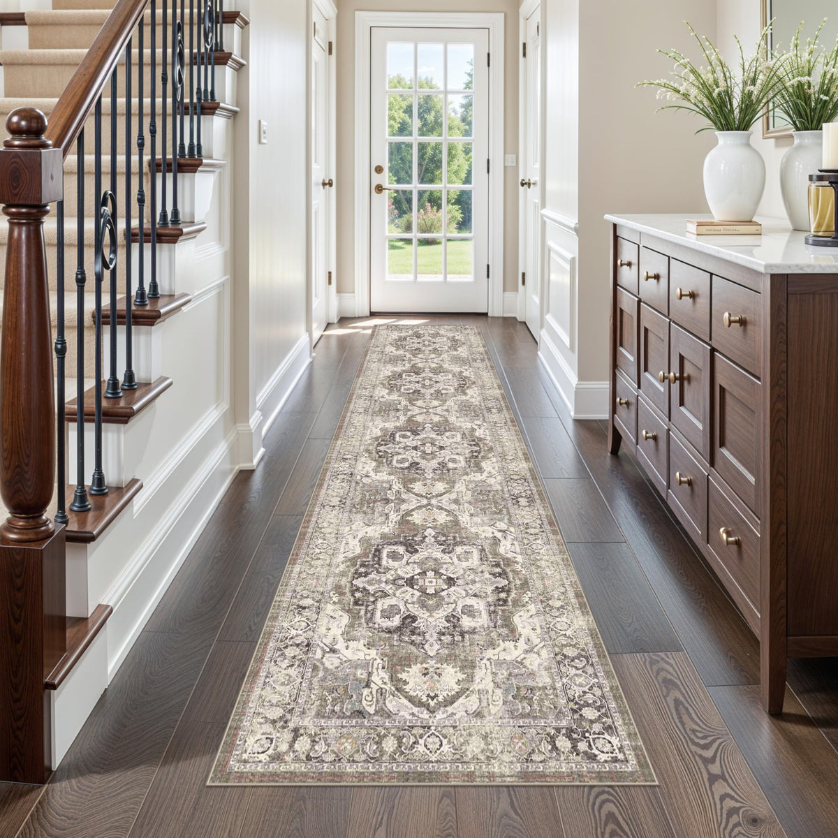 YOUFORTONG 2x10 runner rug with soft texture for cozy, durable hallways.
