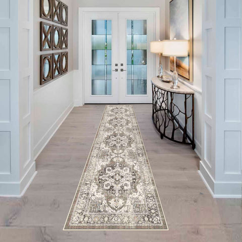 YOUFORTONG hallway runner showing non-slip surface for safety.