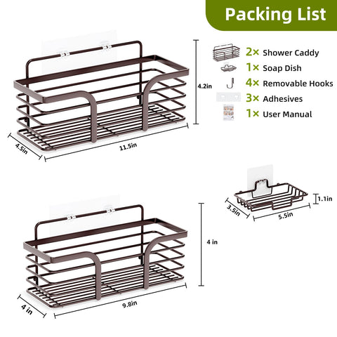 Yougai bathroom caddy brown keeps items organized on flat surfaces and tiles.