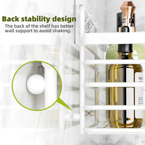 Yougai shower caddy hooks show flexible placement for towels and loofahs