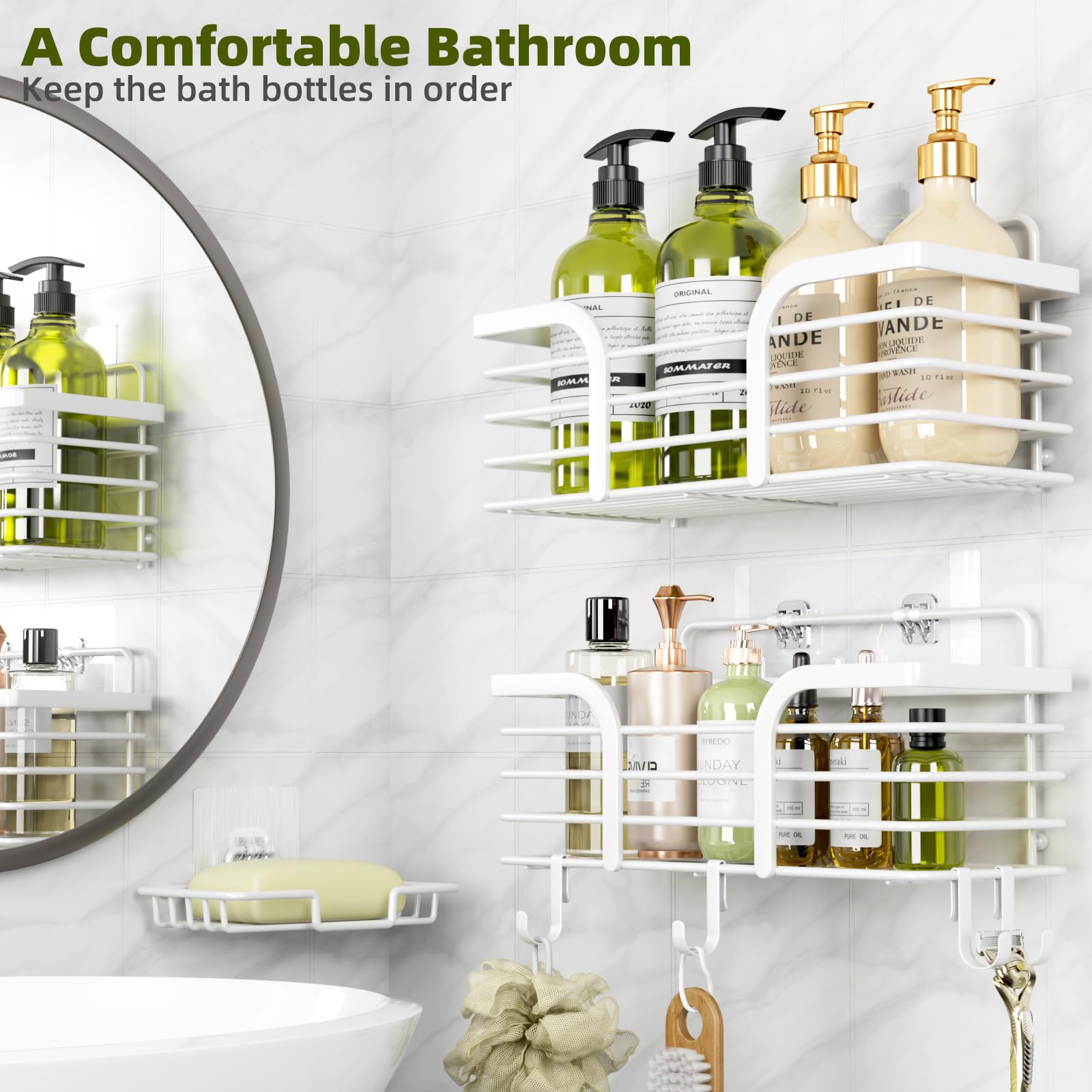 Yougai shower caddy soap holder with convenient storage for bar soap