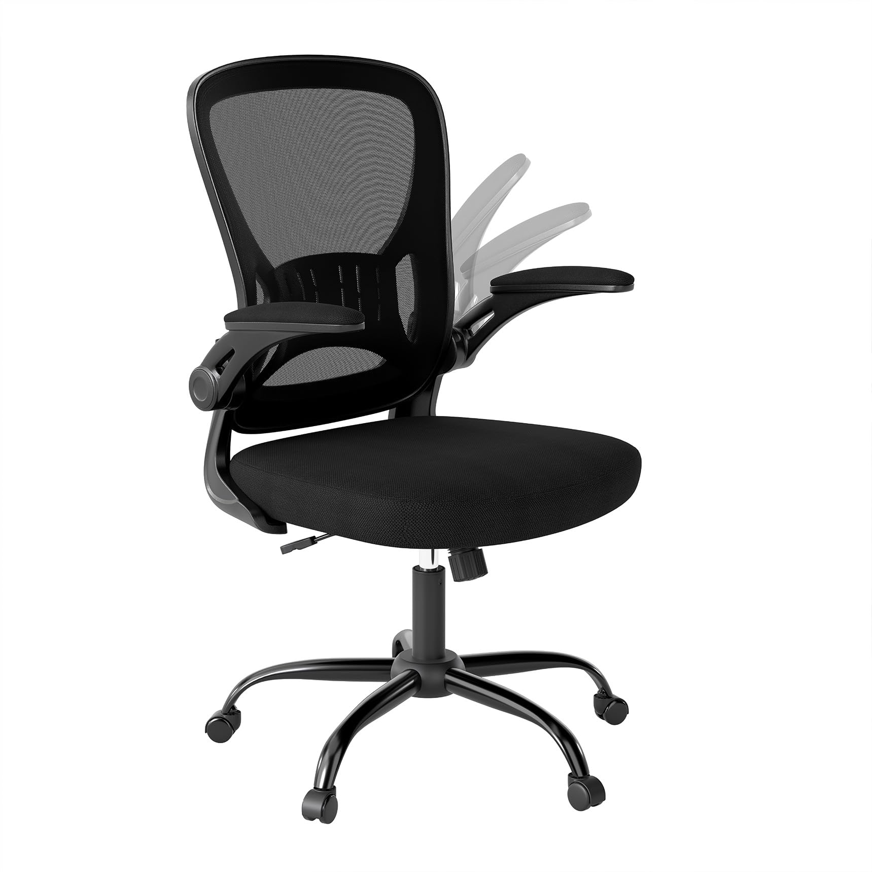 Youhauchair under-desk ready with arms folded for compact storage