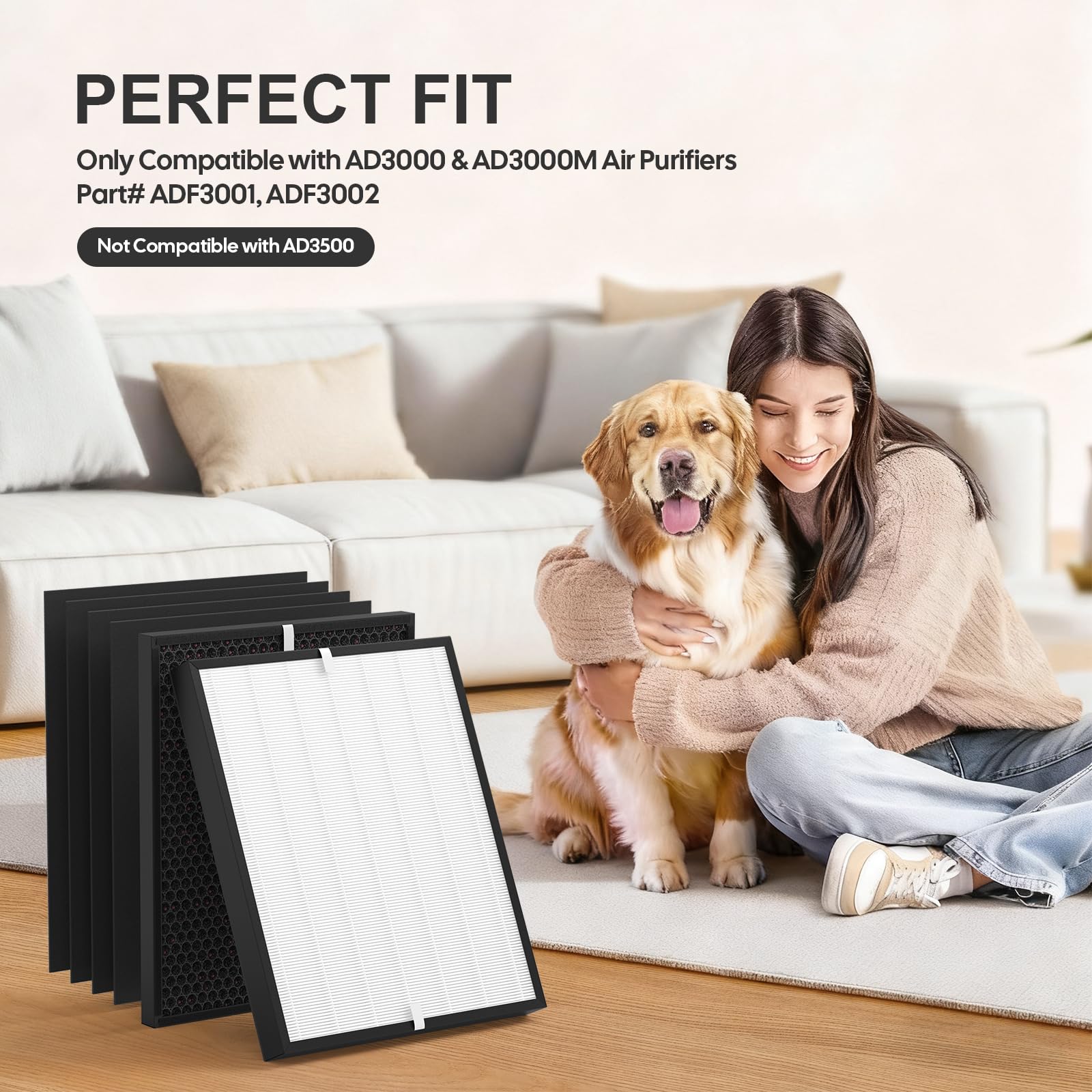 Youjors AD3000 carbon filter 2-pack reduces odors effectively.