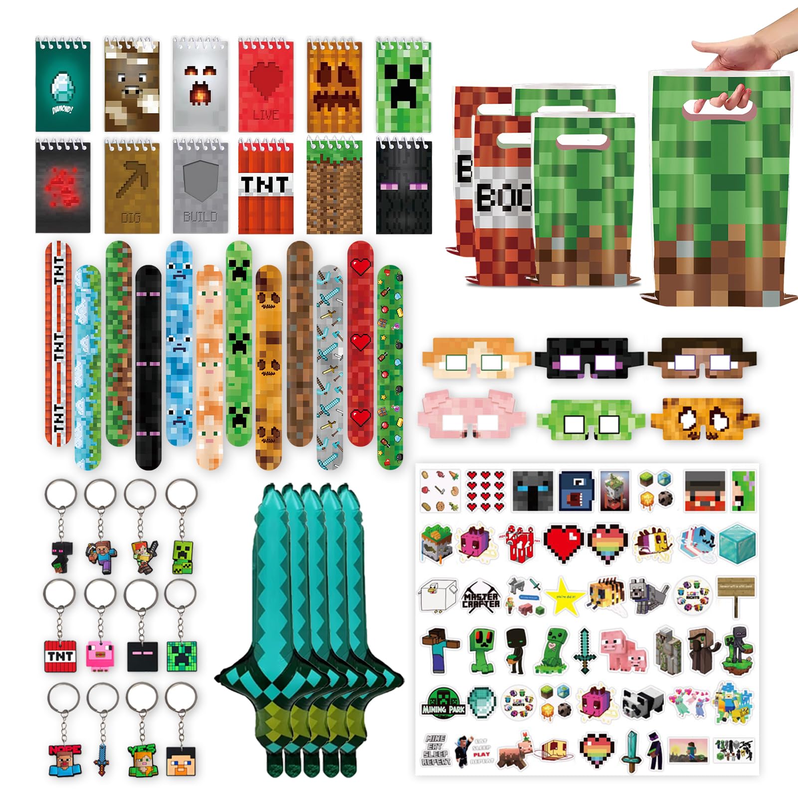 Youkali Pixel theme stickers for party favors and decorations